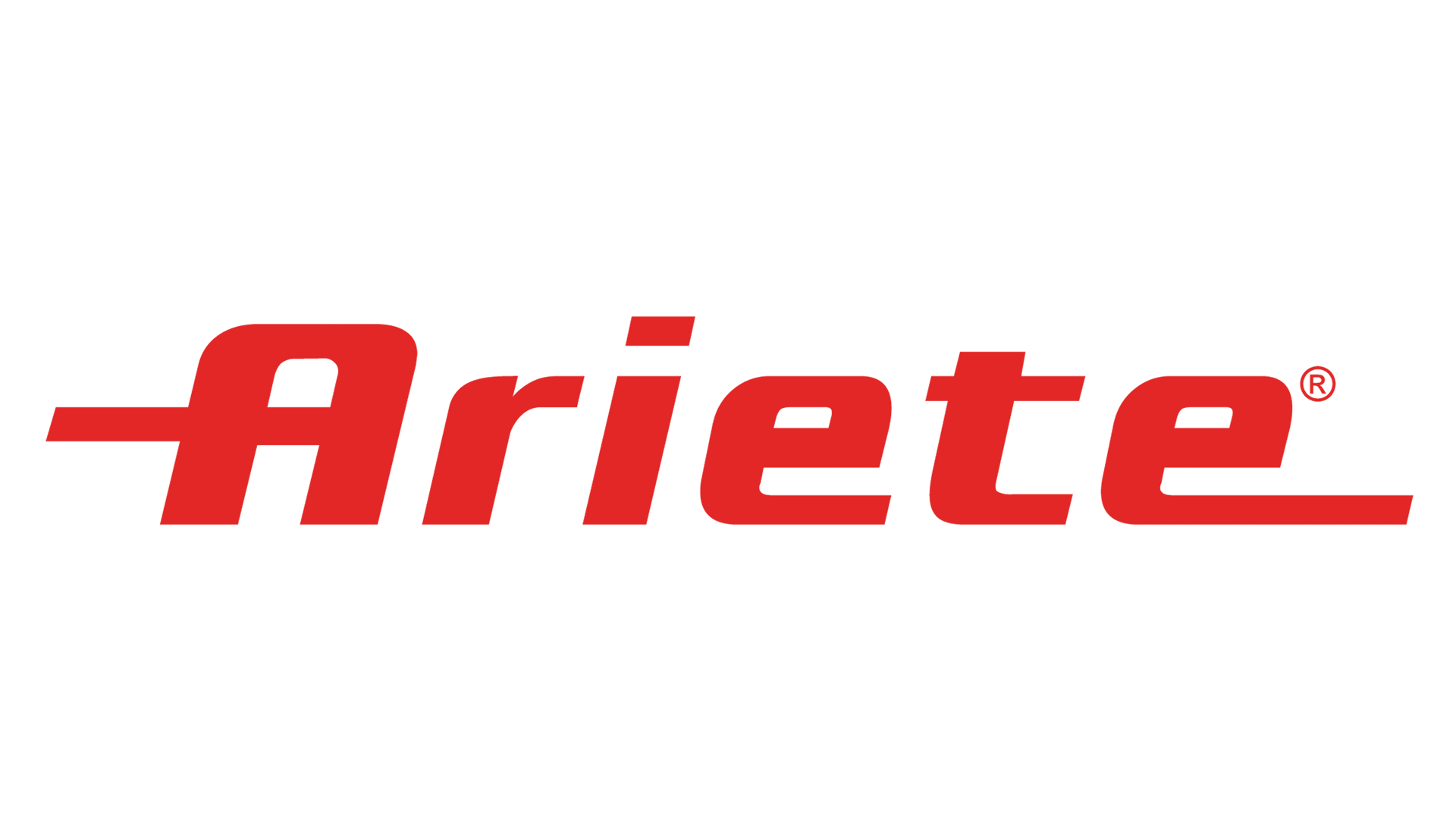 Logo rosso di Ariete su sfondo bianco.