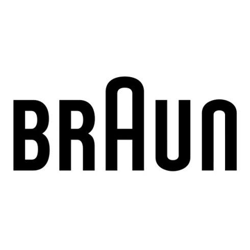 Logo Braun in lettere minuscole e maiuscole nere su sfondo bianco.