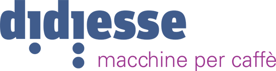 Logo Diddiesse in blu e viola con lo slogan “macchine per caffè”