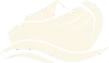 Abstract pale cream and white layered wave logo on a light background