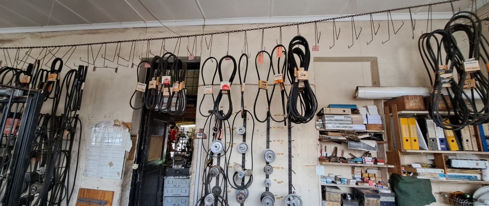Assorted belts and pulleys