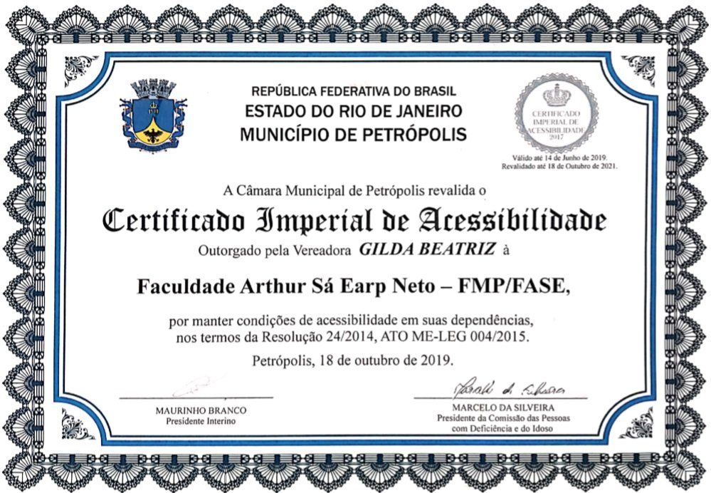 Certificado de Acessibilidade Certificado de Acessibilidade