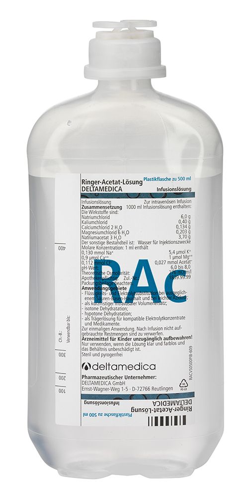 Ringer-Acetat-Lösung - Vollelektrolylösung von Deltamedica