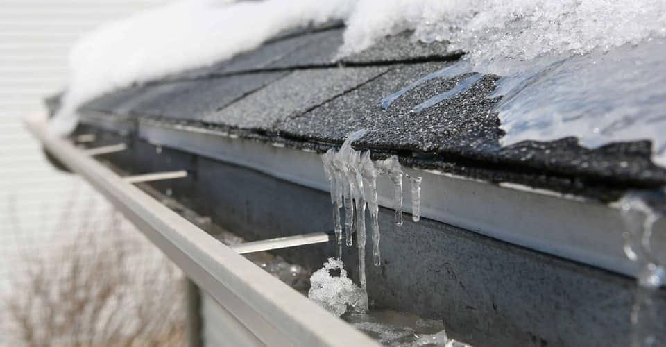 Gutter with Snow on it - Chesapeake, VA - 757 Roof Gutter with Snow on it - Chesapeake, VA - 757 Roof