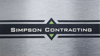A business card for simpson contracting is shown