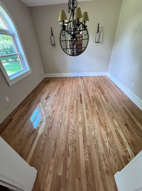 Finished mahogany hardwood flooring