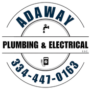 ADAWAY Plumbing & Electrical logo with phone number 334-447-0163 on a white background