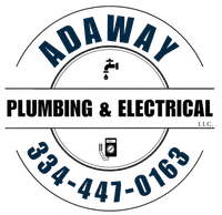ADAWAY Plumbing & Electrical logo with phone number 334-447-0163 on a white background