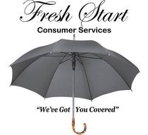 Fresh Start Consumer Services logo with a gray umbrella and the slogan &ldquo;We&rsquo;ve Got You Covered&rdquo;