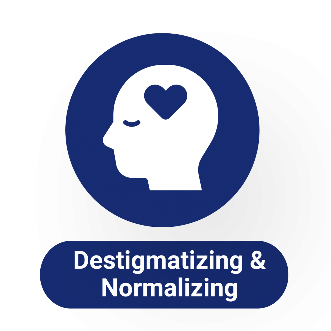 Icon of person's facial profile with heart in head