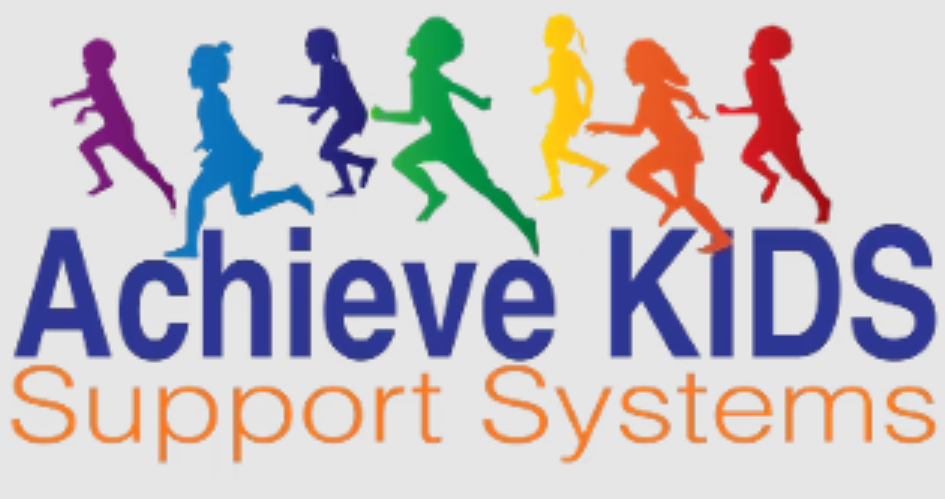 A colorful logo for achieve kids support systems