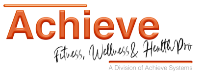 The logo for achieve fitness wellness and health pro