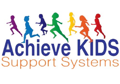 A colorful logo for achieve kids support systems