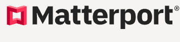 The matterport logo is red and black on a white background.