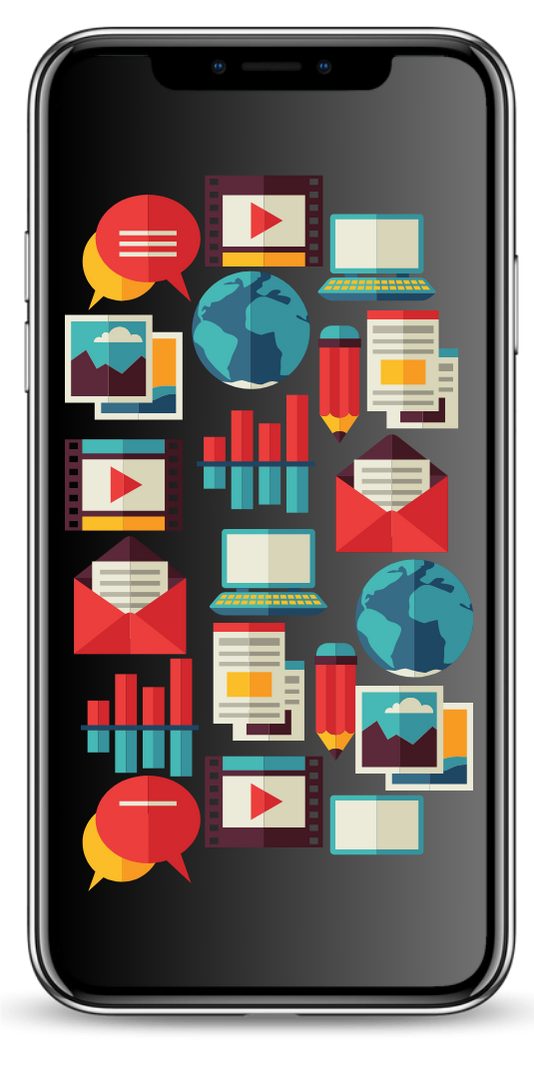 A cell phone with a bunch of icons on it