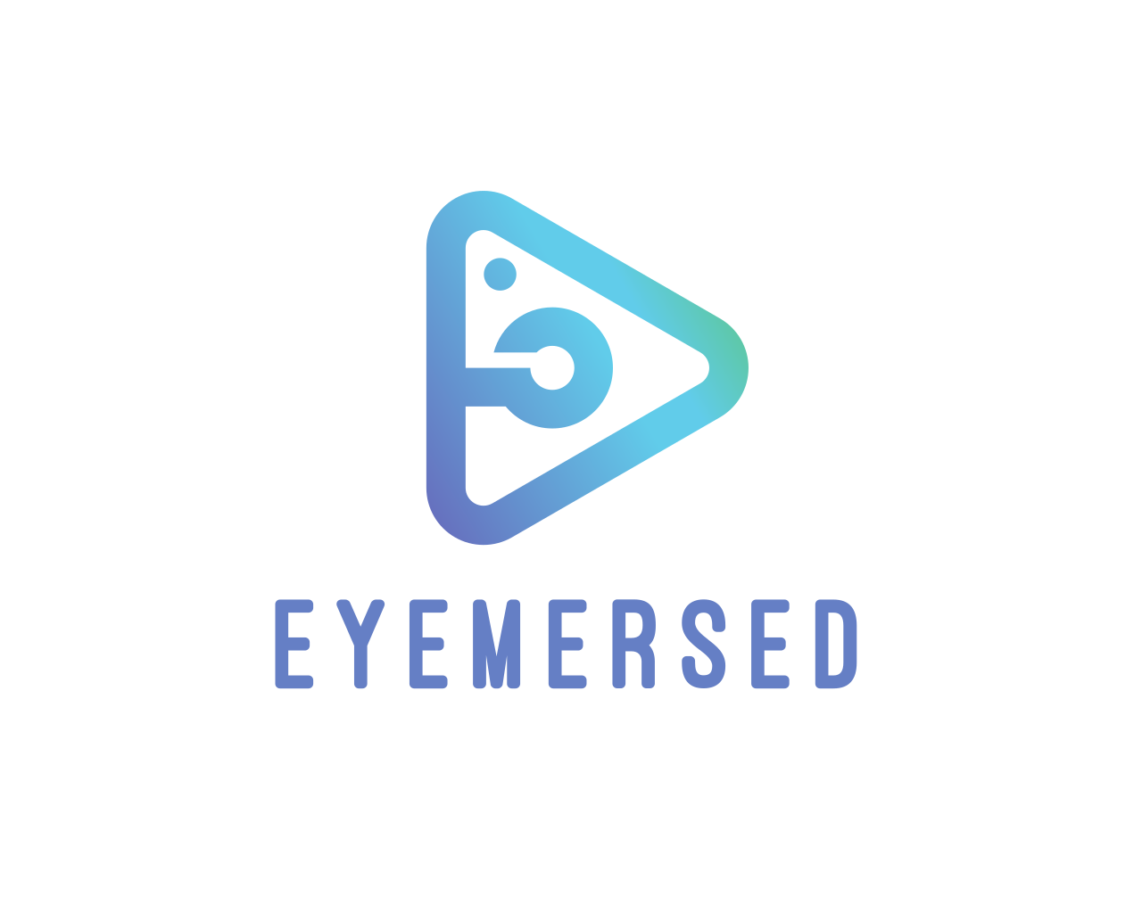 A logo for a company called eyemersed with a triangle in the middle.
