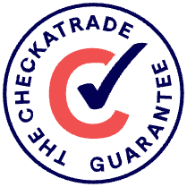 The Checkatrade Guarantee logo with a blue and red circular checkmark emblem.