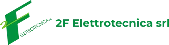Logo di 2F Elettrotecnica srl in verde con un simbolo elettrico stilizzato