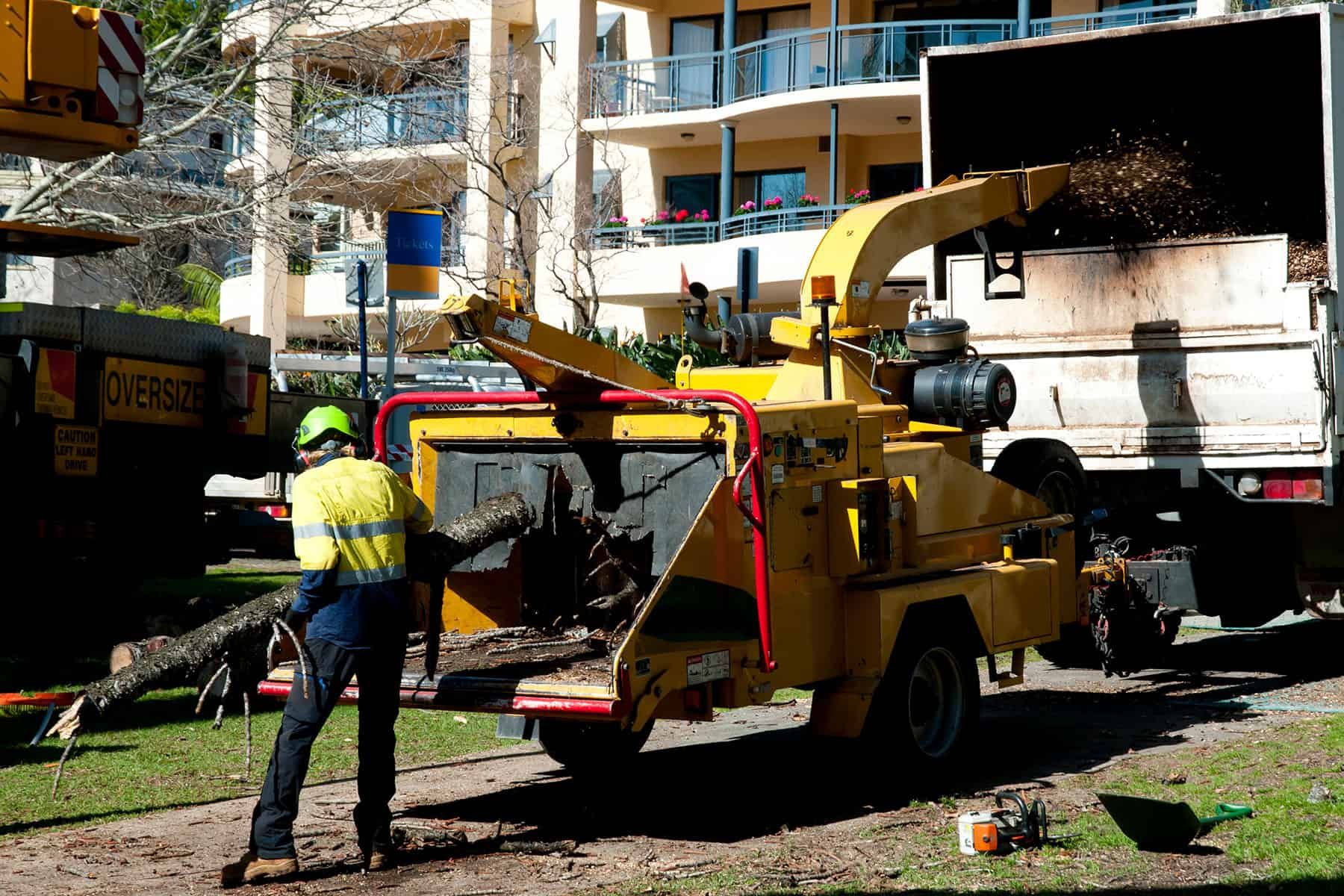 Crane On Top Of A Gravel Road — Mike's Tree Services In  Saint Georges Basin, NSW