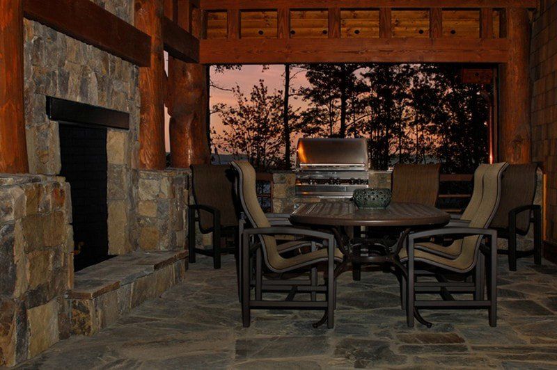 Covered Porch at Dusk | Wishon & Carter Builders