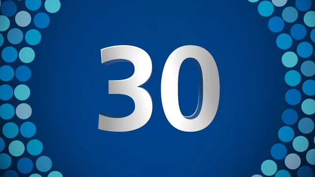 A blue background with the number 30 on it