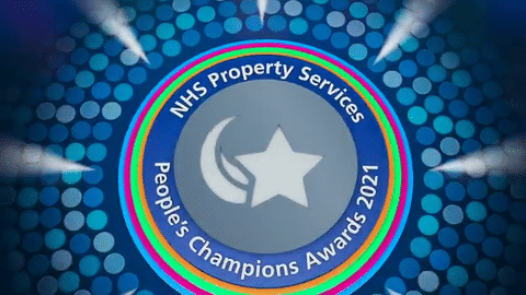 A logo for nhs property services people 's champions awards 2021