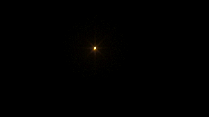 A single bright light glows in the center of a dark, nearly black scene.