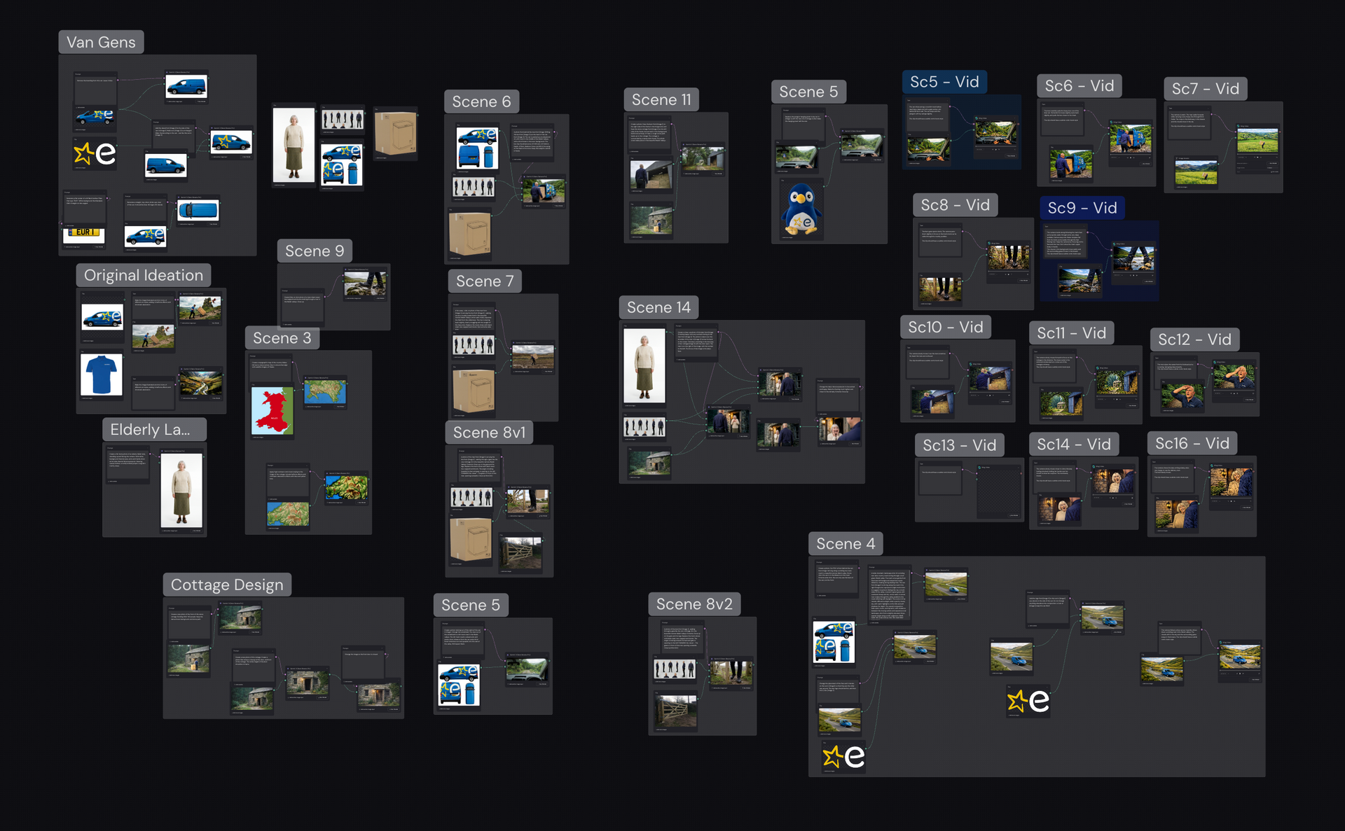 A dark collage of many small desktop app windows and screenshots arranged on a black background.