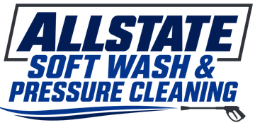 Allstate Soft Wash & Pressure Cleaning blue logo with stylized building graphic