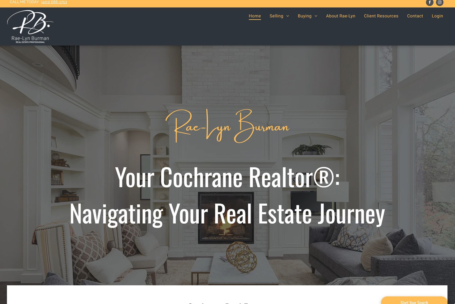 website design for cochrane realtor raelyn burman