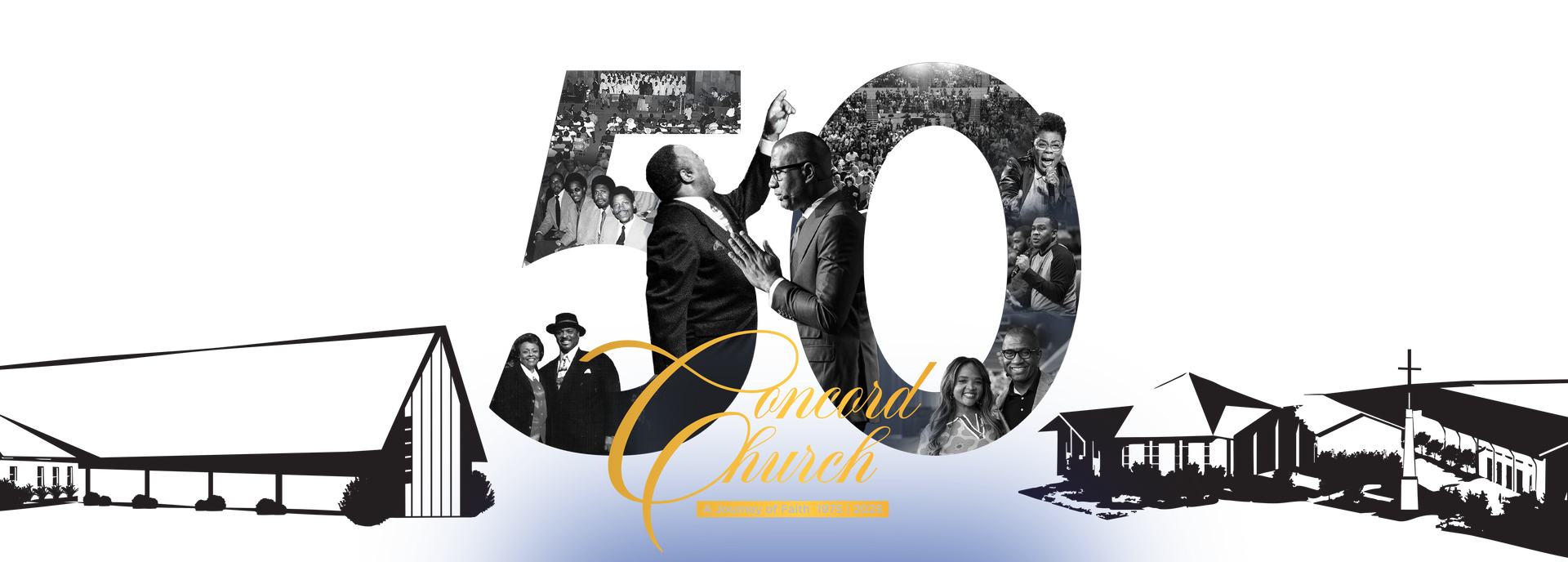 Logo for a church's 50th anniversary celebration. Features a stylized