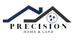 The logo for Precision Home and Land shows a house with three stars on the roof.