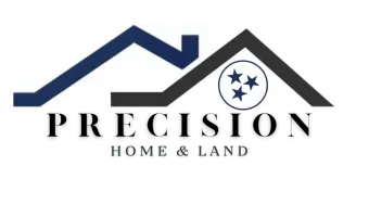 The logo for Precision Home and Land shows a house with three stars on the roof.