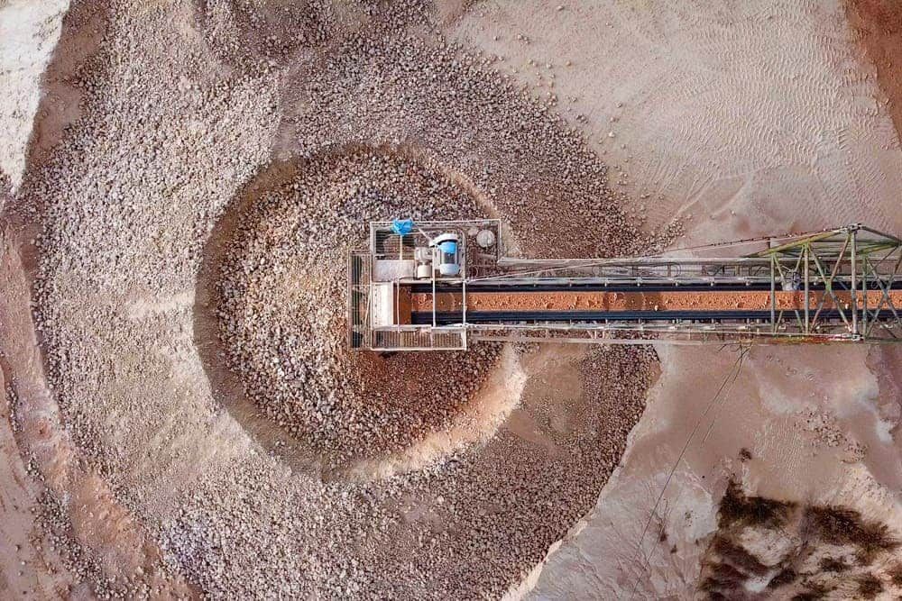 An Aerial View of a Conveyor Belt in a Quarry — A & B Mullins Excavations Pty Ltd in Bundaberg, QLD