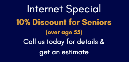 Blue ad: Internet Special, 10% Discount for Seniors over 55, call for details and estimate.