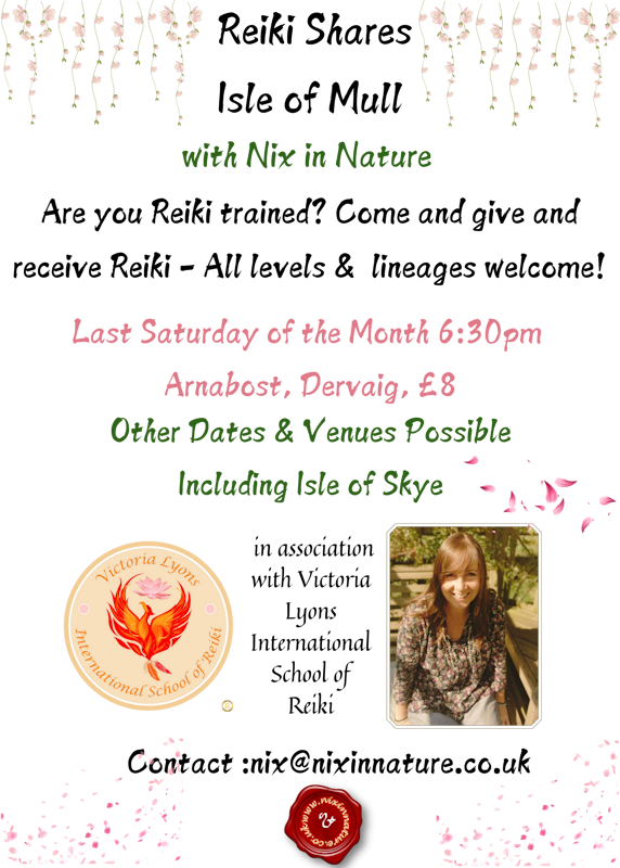 Nix in Nature Reiki Share Dates Poster Nix in Nature Reiki Share Dates Poster