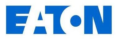 Blue EATON logo with stylized letters and circular dot in the center