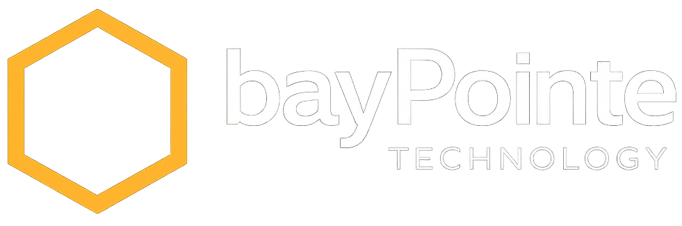 Bay Pointe Technology logo with orange hexagon icon and gray text