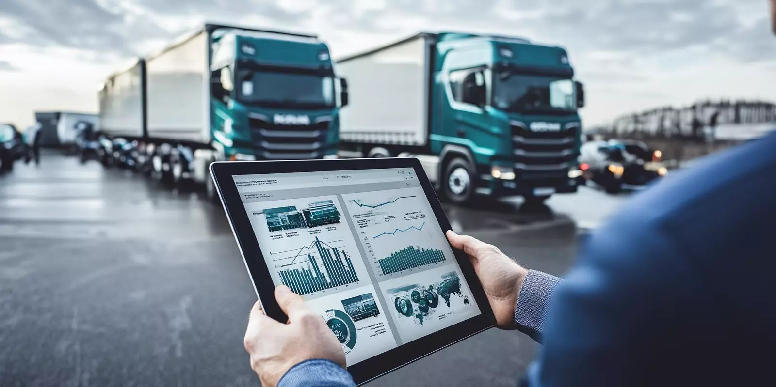 Man reviewing IT Services for his Trucking company