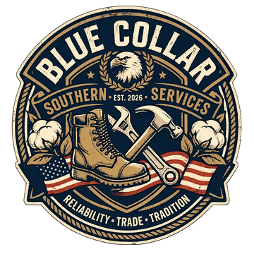 BLUE COLLAR SOUTHERN SERVICES plumbing emblem