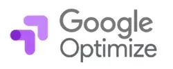 The google optimize logo has a purple arrow pointing up.