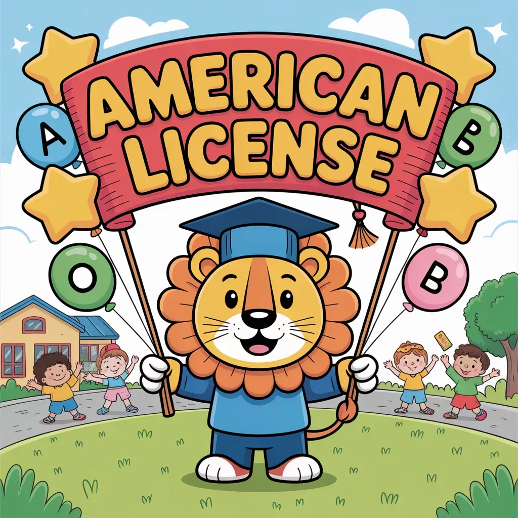 Lion mascot holding
