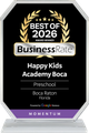 BusinessRate Best of 2026 award for Happy Kids Academy Boca Preschool, Boca Raton, Florida