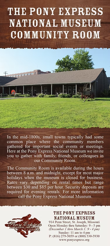 Pony Express National Museum  Community Room Brochure
