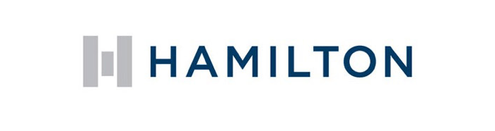 Hamilton logo with three stacked vertical bars next to the word 