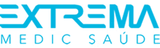 Logo of Extrema Medic Saúde in blue.