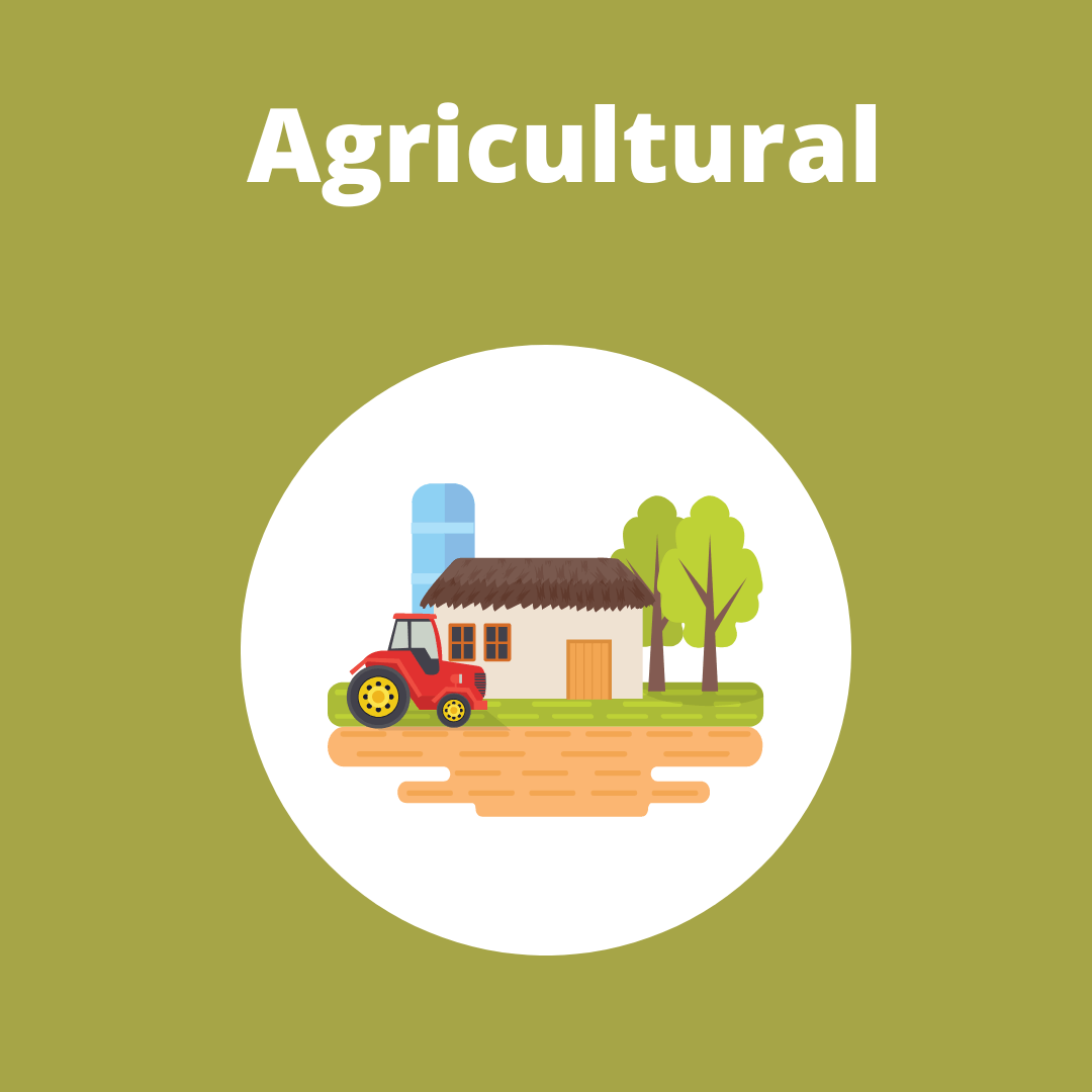 An agricultural icon with a tractor in front of a house