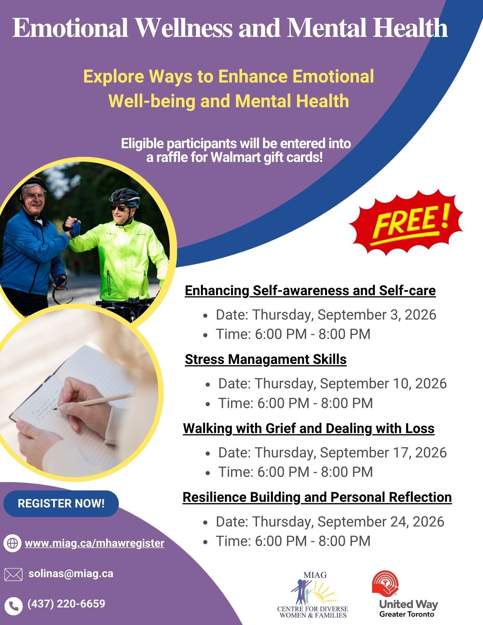 A flyer for a free series for youth mental health