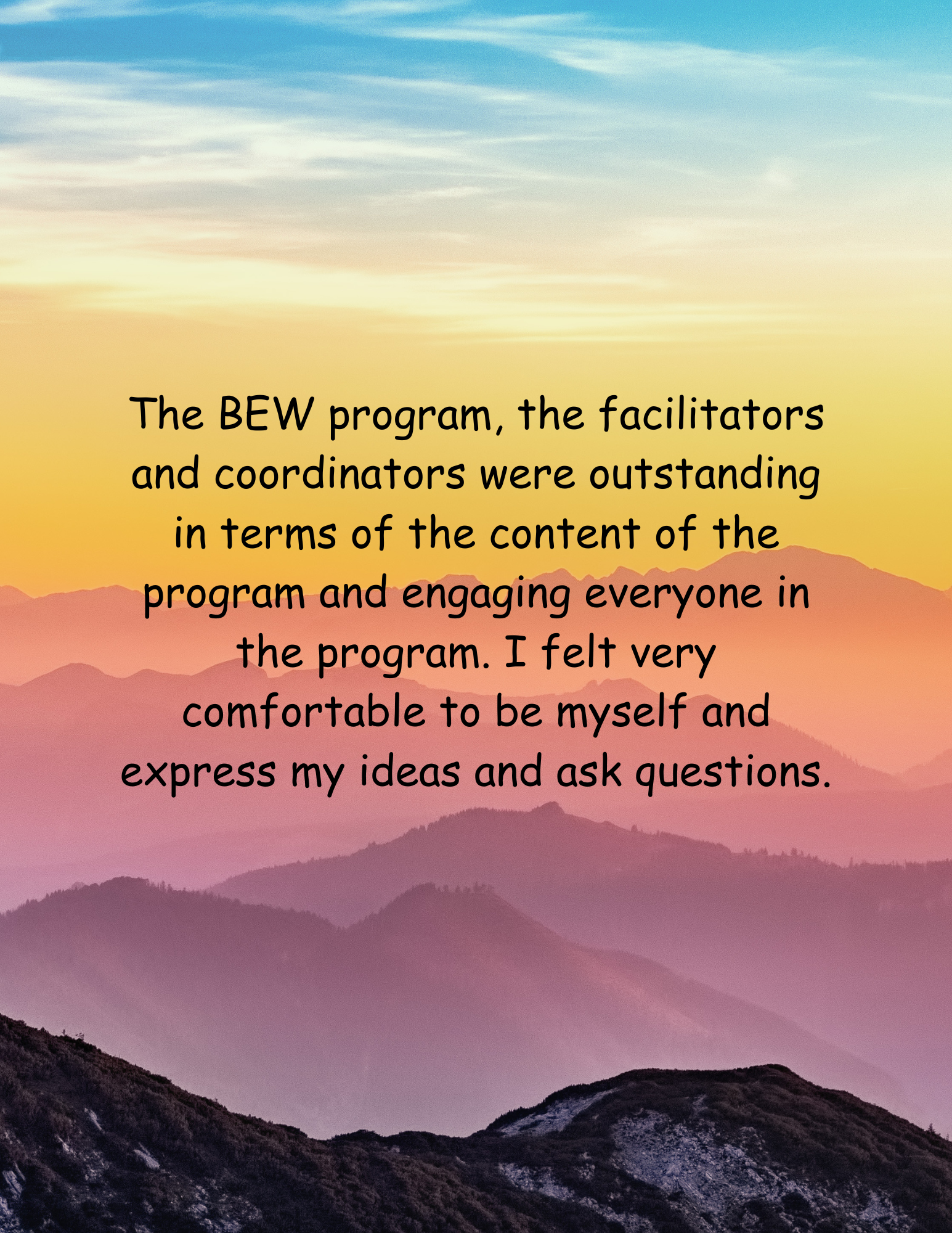 A picture of a mountain range with a quote on it