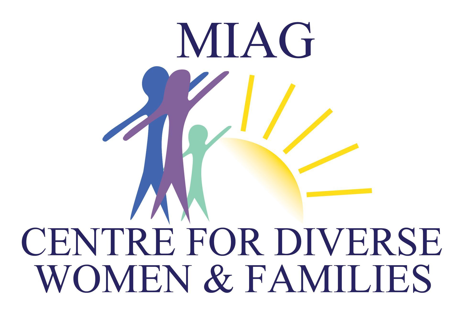 A logo for the miag centre for diverse women and families